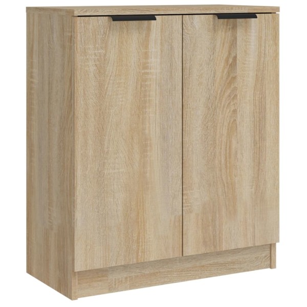 Aparadores 2 uds madera contrachapada roble Sonoma 60x30x70 cm