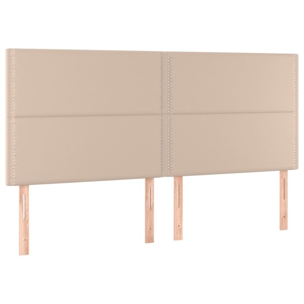 Cabeceros 4 unidades cuero sintético capuchino 80x5x78/88 cm