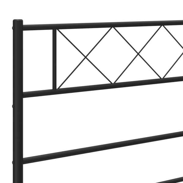 Estructura de cama con cabecero metal negro 80x200 cm