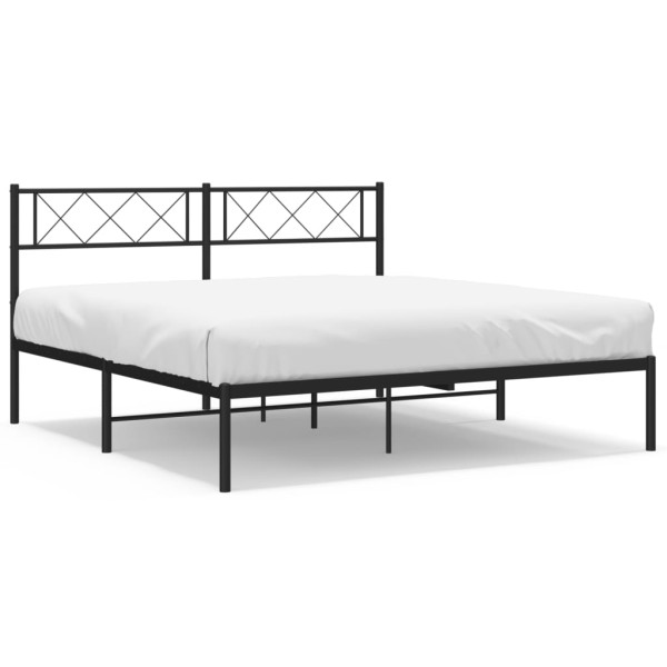 Estructura de cama con cabecero metal negro 120x200 cm