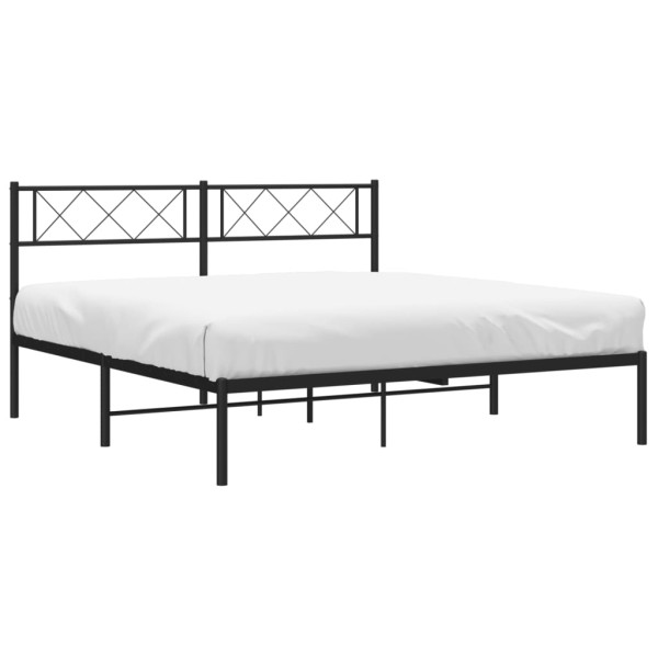 Estructura de cama con cabecero metal negro 120x200 cm