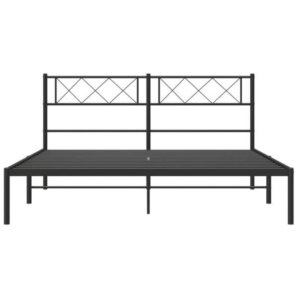 Estructura de cama con cabecero metal negro 120x200 cm