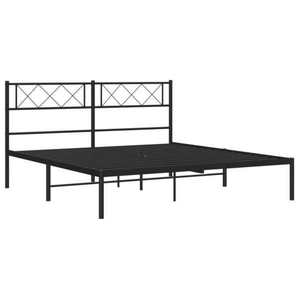 Estructura de cama con cabecero metal negro 120x200 cm