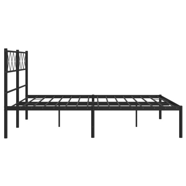 Estructura de cama con cabecero metal negro 120x200 cm