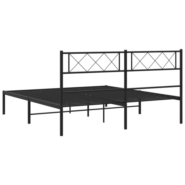 Estructura de cama con cabecero metal negro 120x200 cm