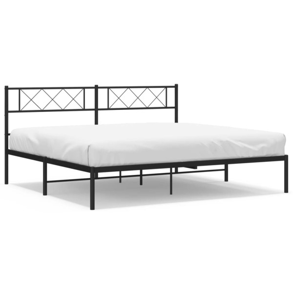 Estructura de cama con cabecero metal negro 183x213 cm