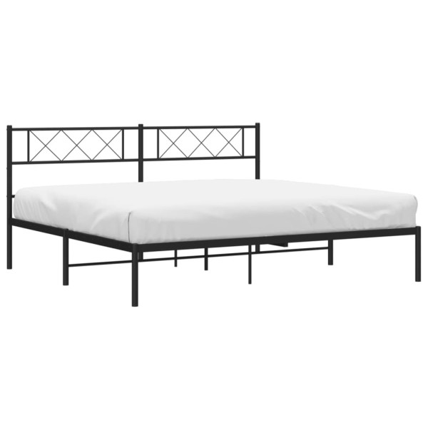 Estructura de cama con cabecero metal negro 183x213 cm