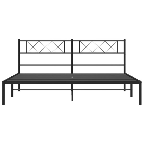 Estructura de cama con cabecero metal negro 183x213 cm