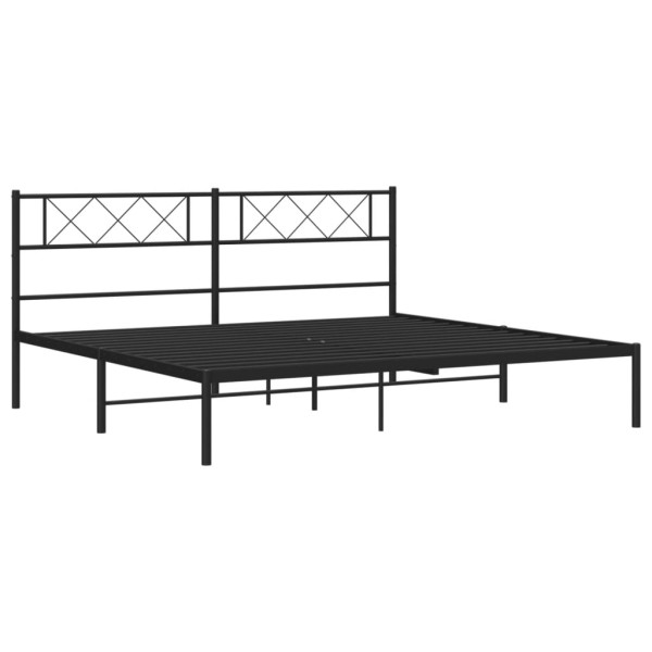 Estructura de cama con cabecero metal negro 183x213 cm