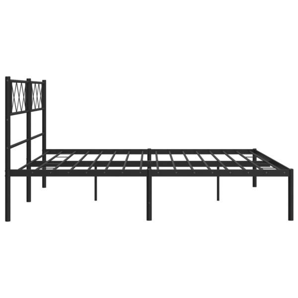 Estructura de cama con cabecero metal negro 183x213 cm