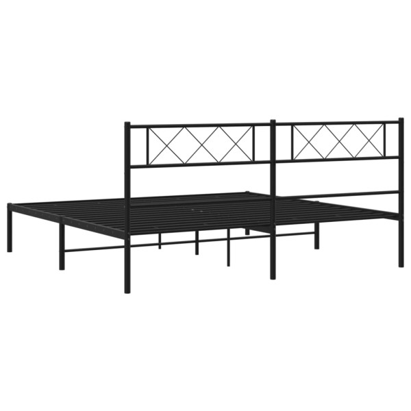 Estructura de cama con cabecero metal negro 183x213 cm