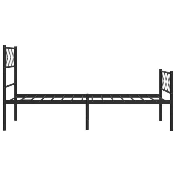 Estructura de cama con cabecero y estribo metal negro 100x190cm