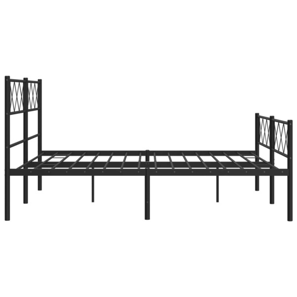 Estructura de cama cabecero y pie de cama metal negro 135x190cm