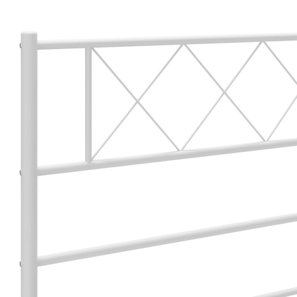 Estructura de cama de metal con cabecero blanco 90x190 cm