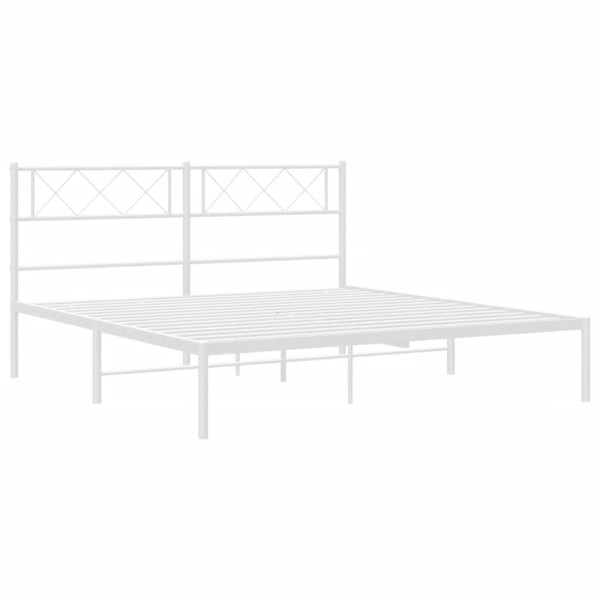 Estructura de cama de metal con cabecero blanca 120x200 cm