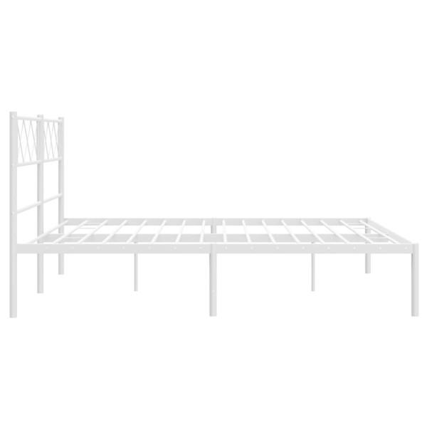 Estructura de cama de metal con cabecero blanca 120x200 cm