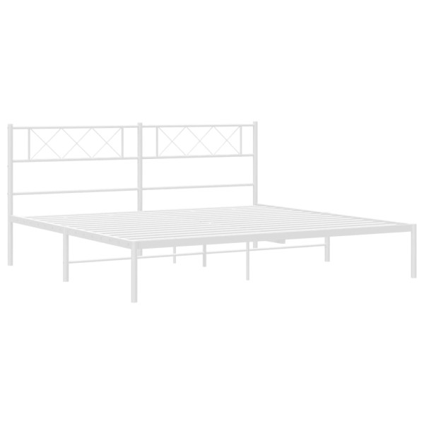 Estructura de cama de metal con cabecero blanco 180x200 cm