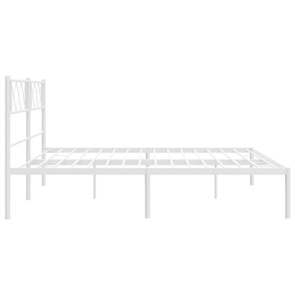 Estructura de cama de metal con cabecero blanco 180x200 cm