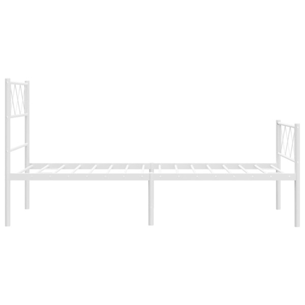 Estructura cama metal con cabecero y pie cama blanca 100x200 cm