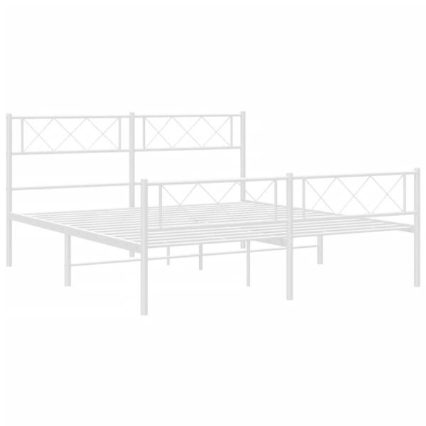 Estructura cama metal con cabecero y estribo blanco 140x200 cm