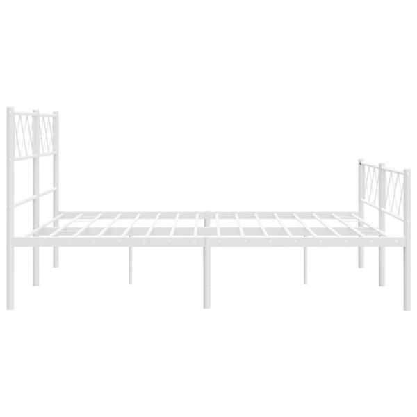 Estructura cama metal con cabecero y estribo blanco 140x200 cm