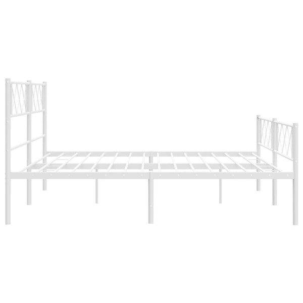 Estructura cama metal con cabecero y estribo blanco 200x200 cm