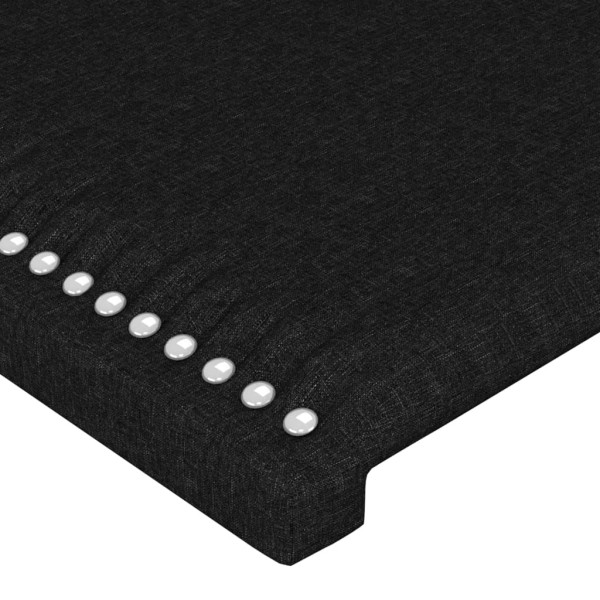 Cabecero con orejas de tela negro 83x23x118/128 cm