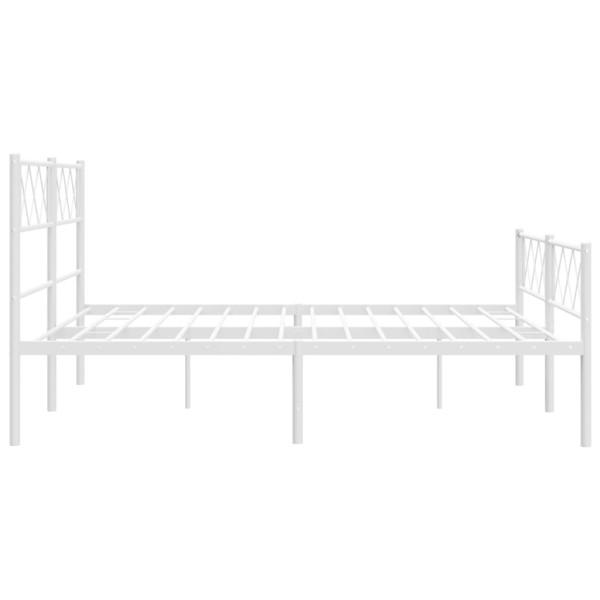 Estructura cama metal con cabecero y estribo blanco 160x200 cm