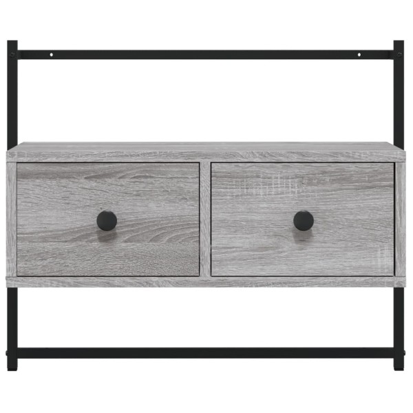 Mueble TV de pared madera ingeniería gris Sonoma 60,5x30x51 cm