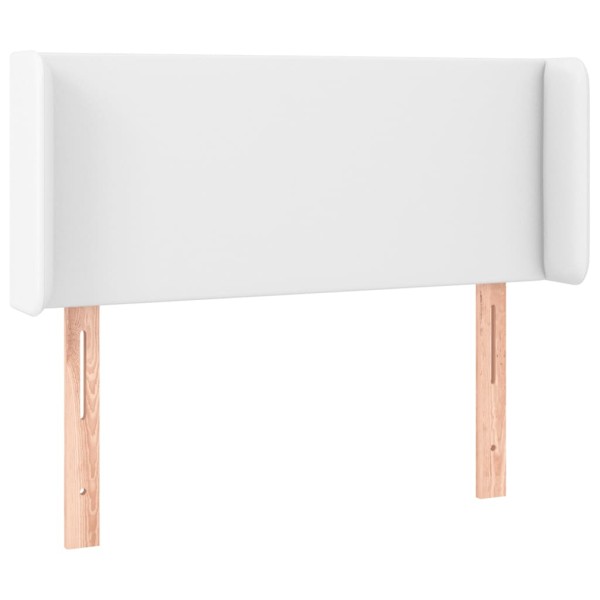 Cabecero de cuero sintético blanco 103x16x78/88 cm