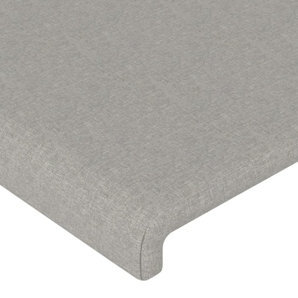 Cabecero con orejas de tela gris claro 203x16x118/128 cm