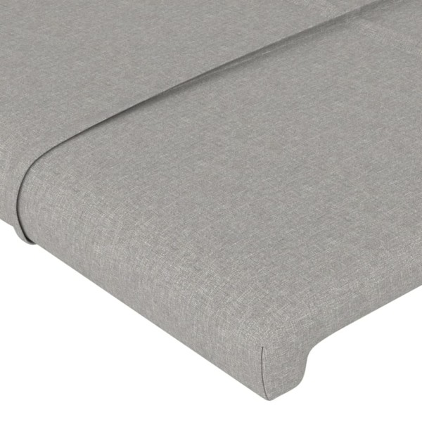 Cabecero con orejas de tela gris claro 83x16x118/128 cm