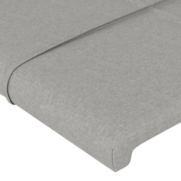 Cabecero con orejas de tela gris claro 183x16x118/128 cm