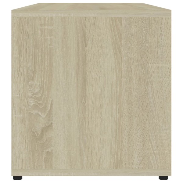 Mueble para TV madera contrachapada blanco y roble 80x34x36 cm