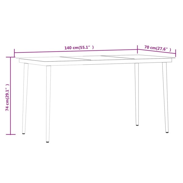 Juego de comedor de jardín 7 piezas con cojines beige