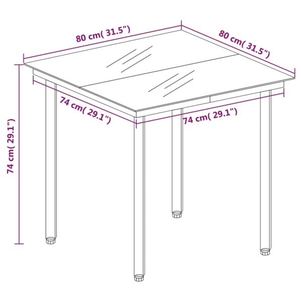 Juego de comedor de jardín 5 piezas gris oscuro