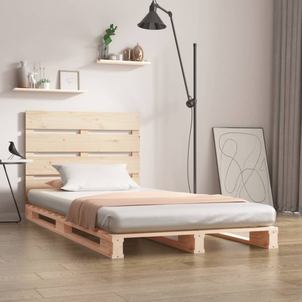 Estructura de cama madera maciza pino 75x190 cm