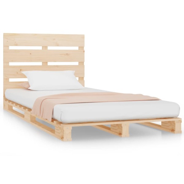 Estructura de cama madera maciza pino 75x190 cm