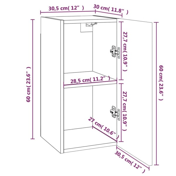 Muebles para TV 7 uds contrachapado roble marrón 30,5x30x60 cm