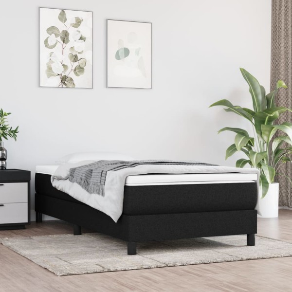 Estructura de cama box spring tela negro 90x200 cm