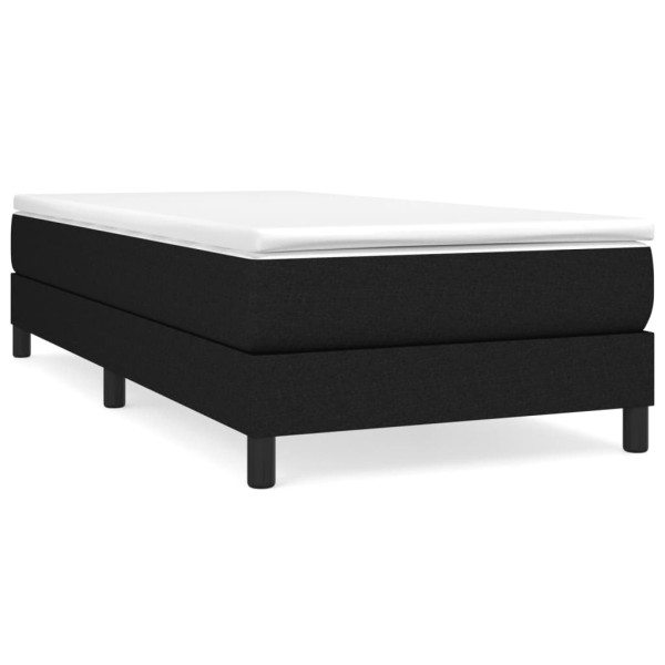 Estructura de cama box spring tela negro 90x200 cm