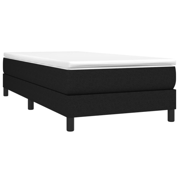 Estructura de cama box spring tela negro 90x200 cm