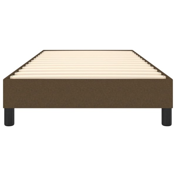 Estructura de cama box spring tela marrón oscuro 80x200 cm