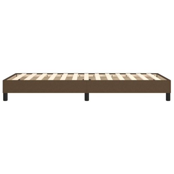 Estructura de cama box spring tela marrón oscuro 80x200 cm