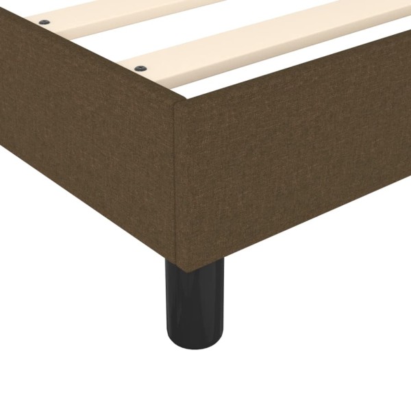 Estructura de cama box spring tela marrón oscuro 80x200 cm