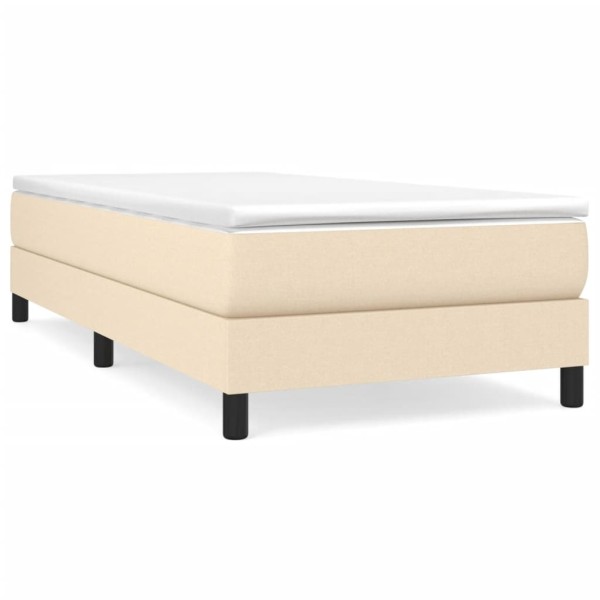 Estructura de cama box spring tela color crema 80x200 cm