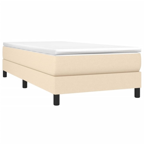 Estructura de cama box spring tela color crema 80x200 cm