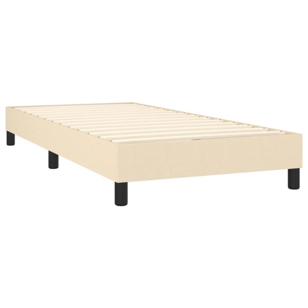 Estructura de cama box spring tela color crema 80x200 cm