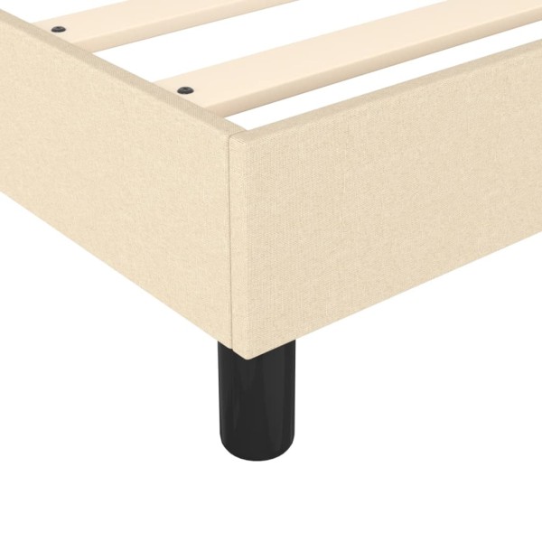 Estructura de cama box spring tela color crema 80x200 cm