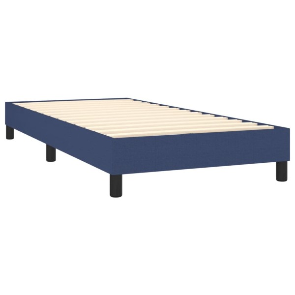 Estructura de cama box spring tela azul 90x200 cm